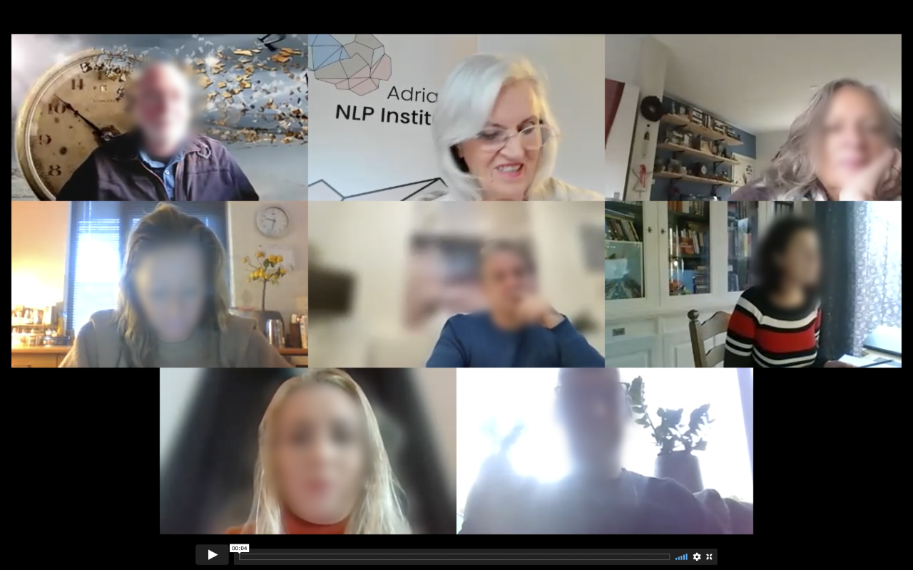 NLP instituut Blurred foto zoom meeting